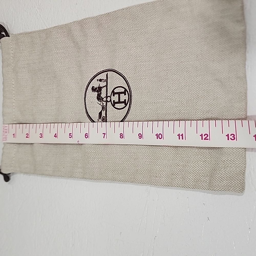 Hermes Herringbone Tweed Drawstring Elegant Beige… - image 6